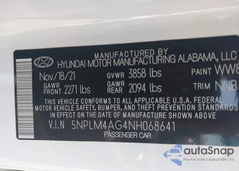 2022 Hyundai Elantra Sel from USA, damaged, VIN 5NPLM4AG4NH068641